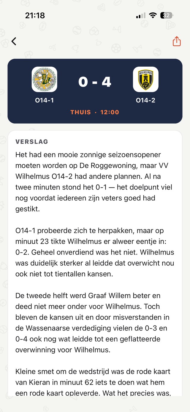 Match detail with final score and an AI-generated report